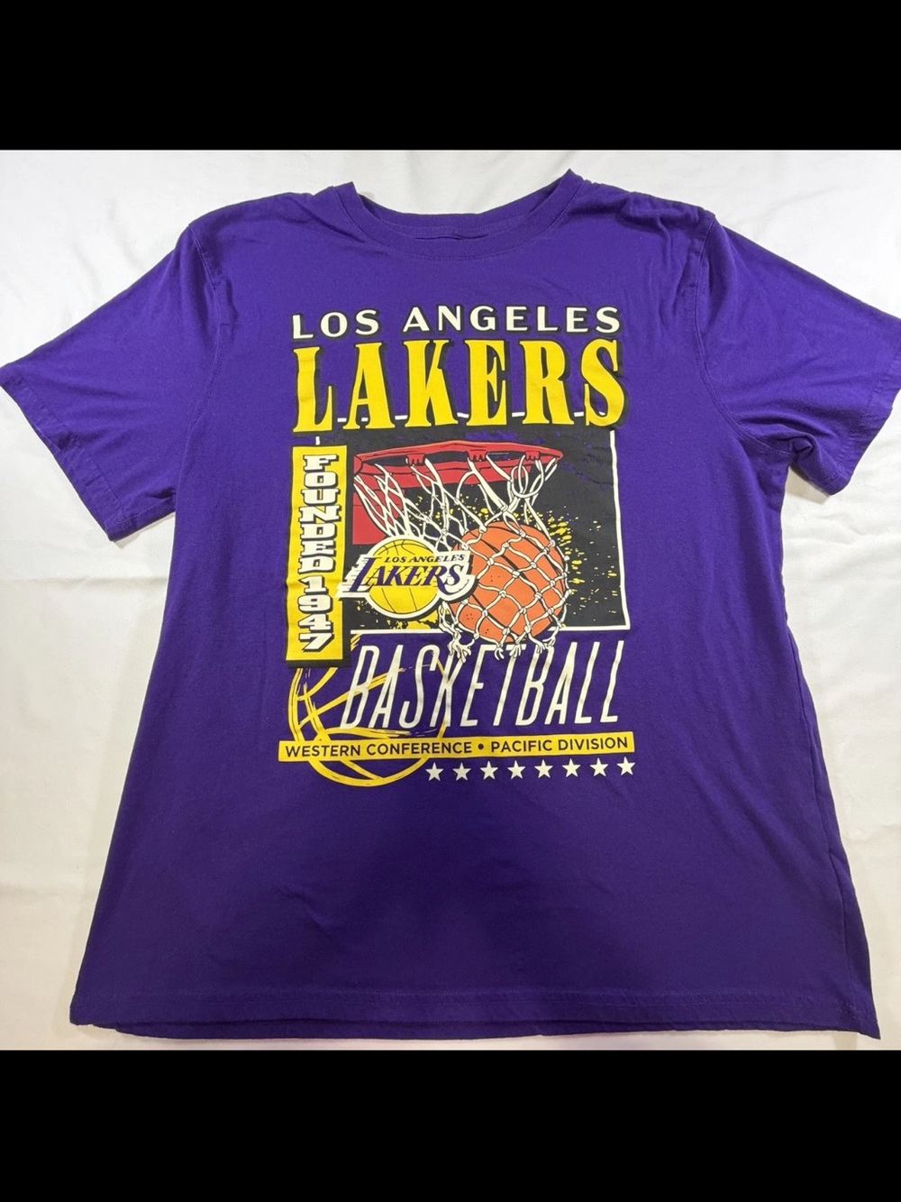 Los Angeles Lakers Purple Graphic Basketball Tee